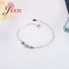 Bracelets de charme Belle conception de petites fleurs mignonnes avec 2 couleurs en émail de haute qualité 925 argent sterling pour les filles accessoires