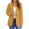 Frauenanzüge schlanke Fit Blazer für Frauen Trendy Jacke Blazer Solid Color V-Ausschnitt Langarm Business Casual Anzug Mantel Basic