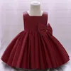 Girl Dresses Summer Dress Dress Bow Princess 1 ° compleanno Battesimo per bambini per bambini Born Borning Wedding Girls Cloods