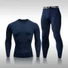 Set 2 pièces ensembles de compression costumes de vêtements de set sec rapide pour hommes Sport en cours de jogging mma jogging gym work out les vêtements de survêtement