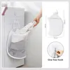 Laundry Bags Wall Mount Foldable Basket Large Capacity Organizer For Household Dirty Clothes Nylon Mesh Bag Toy Storage Hampers