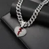 Colliers pendants Personnalités Ins alliage de vent Broken Heart peinture à huile Collier Fashion Polvyle