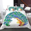 Bedding Sets 3D Blue Style Peacock Pattern Duvet Cover For Bedroom Quilt Comforter Bed Decor US/EU/AU All Size Linen