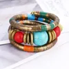 Hocole Fashion Natural Stone Colorful Snake Bangle Armband för kvinnor Vintage Multilayer Metal Armband Smycken Indian 240412