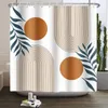 Shower Curtains Modern Geometry Bohemian Curtain Minimalist Arch Abstract Line Leaf Sun Nordic Waterproof Bathroom Bath Partition