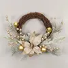 Fleurs décoratives Couronne de Noël avec lumières Porte de décoration suspendue pour la fenêtre murale de mariage extérieur Ferme