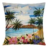 Cuscino 45x45 cm Fashion Summer Beach Stampa cuscino in lino vintage Short Short Square Square Cove di decorazione per la casa