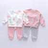 Conjuntos de roupas Autumn Roupos de menina de menina Crianças calças de camisetas de desenhos animados 2pcs/sets para roupas casuais trajes casuais roupas infantis trajes infantis