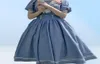 Casual jurken Harajuku Sailor Collar Navy Dress Domem Japanese lolita Sweet Bowknot Girls katoen Kawaii Preppy Style Long Sleeve3641582