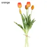 Dekorative Blumen Luxus echtes Touch Silikon Flores Artificiales Tulips Bouquet 5 Köpfe Stiele Raumdekoration Künstlich