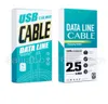 Hele afdruklogo Ratail papierverpakkingsvak voor USB -lader Data Cable past 115 meter lang voor iOS Android4372777