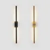 현대 간단한 선형 튜브 LED 벽 램프 위로 배경 반대 방향 벽 라이트 LED 침대 옆 구조 복도 Black Gold Led Sconce 218660343