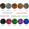 1 doos Glitter Nail Art Folie Papier Make -up sieraden Onregelmatige glanzende folie Leaf Goudvlokken Nagels Diy Stickers Manicure Decoraties