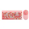 Keyboard Mouse Combos Fvw10 wireless keyboard and mouse set girl lipstick punk home office H240412