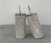 20oz Bling Diamond Thermos Bottle Coffee Cup med halm rostfritt stål vatten tumlar mugg tjej kvinnor gåva36567086581749