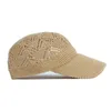 Summer Womens Hollow baseball cap Breathable Knit Hat Holiday Mesh Hat Adjustable Cap Sun Hat 240412