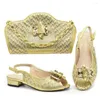 Kleiderschuhe Mode Frauen Schuh und Taschen Set mit Strass elegant Low Heels Größe 43 italienische Taschen passen