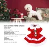 Dog Apparel Christmas Dress Doll Collar Thickening Comfortable Warm Cute Puppy Holiday Costume With Bell For Party Cosplay