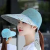 2024 NOUVEAU HAT HAPE SUMBRE SUMBRE SUMBRE Version coréenne Version coréenne de la mode Sun Hat Outdoor Travel Beach Face Mask Sun Hat