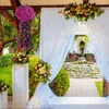 Fleurs décoratives extérieures artificielles suspension Violets Plantes de décoration Vines esthétiques pour le jardin mural de clôture de mariage