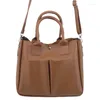 Bag Pu Leather Laptop Simple Handbags Designer Women Shoulder Casual Big Tote Vintage Ladies Crossbody Bags