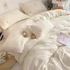 Bedding Sets White Winter Warm Berber Fleece Star Embroidery Princess Set Double Duvet Cover Bed Sheet Pillowcases Home Textiles