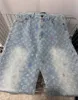 24 damskie spodnie dżinsowe kwiat kolorowy litera dżinsowe spodnie super tkanina prosta retro 408