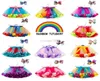 Sprzedawanie sukienki dziewczynki tutu cukierki Rainbow Kolor Babies Spódnice z zestawami opaski na głowę Dzieciowe wakacje taneczne sukienki tutus cała 7976337
