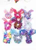 Rabbit Ear Hairband Rainbow Bow Hair Appied Dye Glitter Bands de cheveux élastiques Laser Femmes Ponde de cheval Girls Scrunchies Hair Accessor7425232