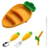 Dinnerware Sets Toddler Dinner Plate With Divided Sections Safe Easy Self-feeding For Toddlers Carrot Silicone Set Suction Cup