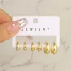 Pendientes de aro 3/6pcs/set Fashion Gold Color Huggie for Women Men Minimalista Metal Pequeño Círculo redondo Regalos de joyería