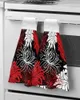 Havlu Çiçek Kırmızı Beyaz Siyah Kara Krizantem Havlu Havlu Ev Mutfak Banyo Asma Dikkatli Döngüler Yumuşak Emici Özel Mendil