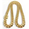 18K Gold Plated Necklace High Quality Miami Cuban Link Chain Necklace Men Punk Stainless Steel Jewelry Necklaces2933166