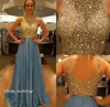 2019 lindo vestido de baile azul de luxo de uma linha de chiffon backless bengals badals vestido de festa noturno de festas plus size vestidos de festa6433037