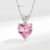 Diamond heart-shaped crystal pendant womens fashion light luxury pink diamond love large Zircon Pendant Jewelry