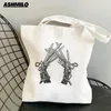 Sacos de compras Beetlejuice Ghost Filme Graphic Cartoon Bag Print Women Girls Fashion Fashion Casual Pacakge Bolsa