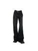Jeans pour femmes femmes surdimensionnées noires gothiques flare y2k rétro mode bleu hauteur pantalon denim vintage harajuku 90s de la jambe large cowboy