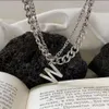 2022 New 26 Letter w Pendant Sweater Chain Necklace Womens Fashion Instagram Hip Hop Decorative Accessories for Men