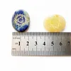 Decorative Figurines Natural Stone Seven Chakras Quartz Crystal Carved Oval Pendants For Jewelry Accessories