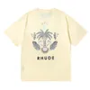 Letnia bawełniana koszulka męska i damska amerykańska marka mody kokosowej wzór litery drukujący Casual Street Short Sleeve 240412