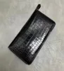 Authentic Real Crocodile Belly Skin Businessmen Card Holders Long Wallet Genuine Alligator Leather Male Large Phone Clutch Purse2728941