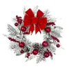 Decorative Flowers Christmas Wreath Realistic Hanging Ornament Garland Front Door Winter For House Office Wedding Xmas Decor