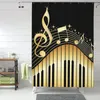 Cortinas de chuveiro Bling Music Note Piano Impresso Curtain Para Bathroon Bath Set With Iron Hooks Home Decor Presente 60x72in