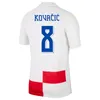 2024 Kroatië Fans Mens Mens Player voetbalshirts Modric Kovacic Kramaric Vida Majer Petkovic Pasalic Home Away Football Shirts korte mouw uniformen