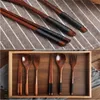 Spoons 1/2/3PCS Natural Wood Spoon Chopsticks And Fork Dinner Set Rice Soup Tableware Grain Handmade Household