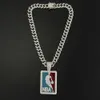 Hip Hop for Men Mode Crystal Anhänger Halskette mit vereisenem Bling 13mm Miami Cuban Chain Choker für Basketballfans