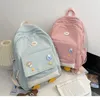 حقيبة ظهر يابانية لطيفة الكرتون Canvas Schoolbag أنثى الخريف كوري الصلبة فتاة الحرم الجامعي كيس الطالب