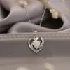 Hänge halsband boho mode hjärtform halsband inlägg imitation vit opal för kvinnor flicka bröllop fest smycken gåvor