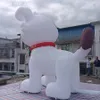 Надувные мультипликационные карикатуры щенки белая собака носить колокольчики для вечеринки или зоомагазина продвижения по службе