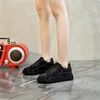 Casual schoenen 5 cm synthetische lucht gaas echt lederen bling dames platform wedge zomer vulcanisatie dikke sneakers vrijetijdssport sporten lente herfst